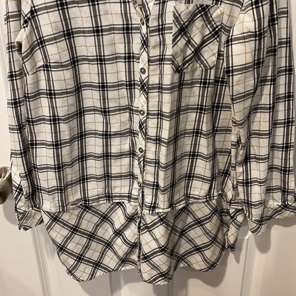 J Jill Mixed Plaid Flannel Button Down Tunic EUC - Picture 6 of 14